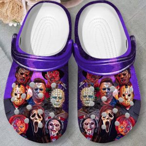 GAT0809102ch ads 2 600×600 1, Adult’s Comfort Classic Crocs, Fantastic Horror Faces Purple Clogs Shoes, Dedicated Support Service And Fast Shipping Available!, Adult, Classic, Comfort, Purple