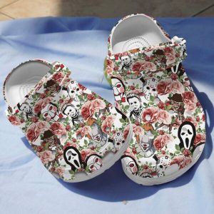 GSY1609202ch chay ads 600×600 1, Adult’s Durable Classic Crocs, Unique Horror Characters Pink Floral Pattern Clogs, Fast Delivery Worldwide, Adult, Classic, Pink