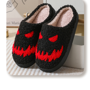 image 16, Soft Plush Fashion Halloween Gifts Indoor Black House Slippers For Men And Women, Adult, Black, Fluffy, Unisex