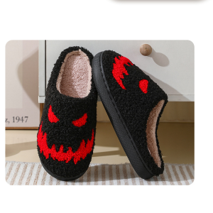 image-17.png, Soft Plush Fashion Halloween Gifts Indoor Black House Slippers For Men And Women, Adult, Black, Fluffy, Unisex