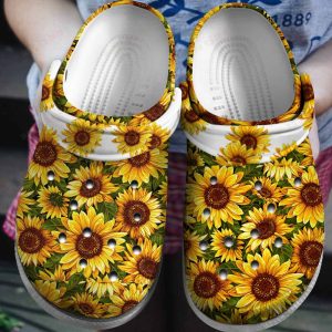 0x900401673831000718 1, Love Flowers Clogs, Beautiful Sunflower Comfortable Crocs, Beautiful, Comfortable