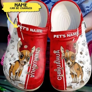 345159833 798213708539615 8516094702820162360 n jpg, Lightweight Non-slip And Water-Resistant Chihuahua Dog Limited Edition Custom Name Crocs, Safe For Outdoor Play!, Non-slip, Water-Resistant