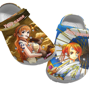 3 copy, Customized Pretty Nami One Piece Anime Crocs, Pretty