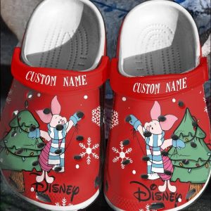 Custom Disney Piglet Christmas C removepics, Limited Edition Disney Piglet Christmas Classic Red Crocs, Classic, Limited Edition, Red