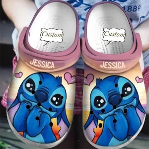 Custome Name Lilo Stitch Lovely Crocband Crocs pum5z6 jpg, Customized Cute Stitch Pink Crocs, Shop Now For The Best Price, Pink