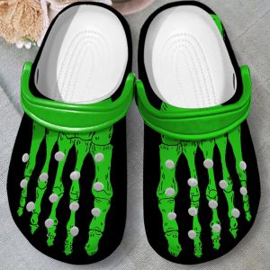GAB0409108ch 3, Unisex Green Skeleton Clogs, Classic Comfort Adult Crocs, Perfect For Outdoor Activities, Adult, Classic, Comfort, Green, Outdoor, Unisex
