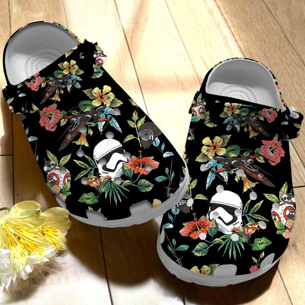 GAB1207102ch 1, Floral Star Wars Crocs, Easy to Wear and Provide A Secure Fit, Fashionable