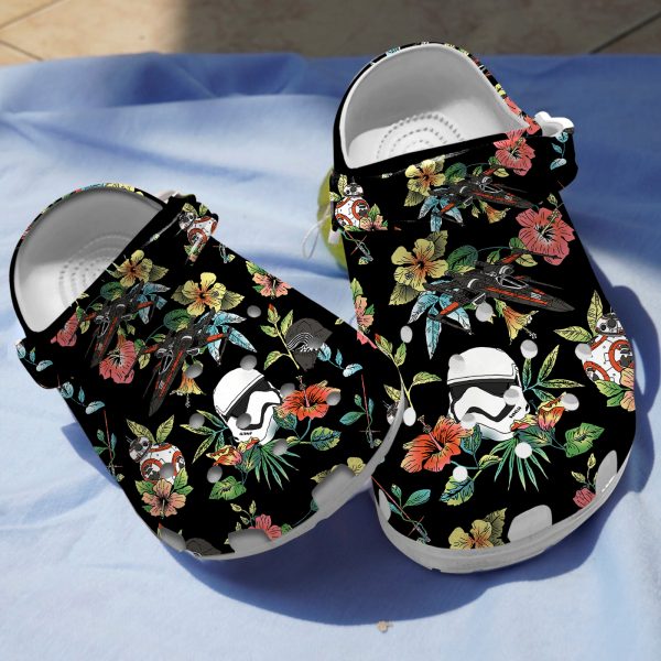GAB1207102ch 2, Floral Star Wars Crocs, Easy to Wear and Provide A Secure Fit, Fashionable