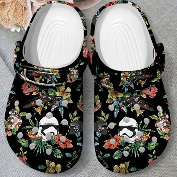 GAB1207102ch 3, Floral Star Wars Crocs, Easy to Wear and Provide A Secure Fit, Fashionable