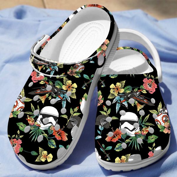 GAB1207102ch 4, Floral Star Wars Crocs, Easy to Wear and Provide A Secure Fit, Fashionable
