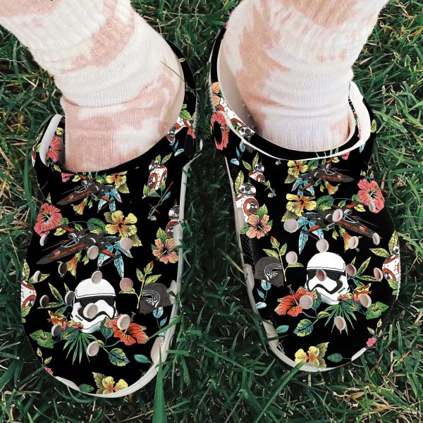 GAB1207102ch 5, Floral Star Wars Crocs, Easy to Wear and Provide A Secure Fit, Fashionable