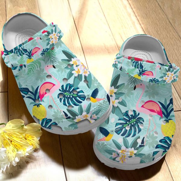 GAB1905105, Rock Your Summer With Lightweight Non-slip And Breathable Tropical Flamingo Crocs, Breathable, Non-slip