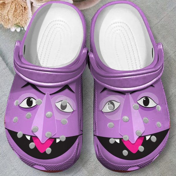 GAD0401209 Count von Count ads2, Exclusive Design Of Crocs The Muppet Count Von Count Purple Clogs, Creative Idea For Daily Footwear, Adult, Exclusive, Kids, Purple