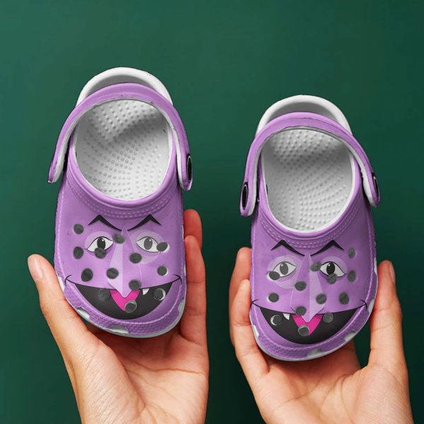 GAD0401209 Count von Count ads4, Exclusive Design Of Crocs The Muppet Count Von Count Purple Clogs, Creative Idea For Daily Footwear, Adult, Exclusive, Kids, Purple