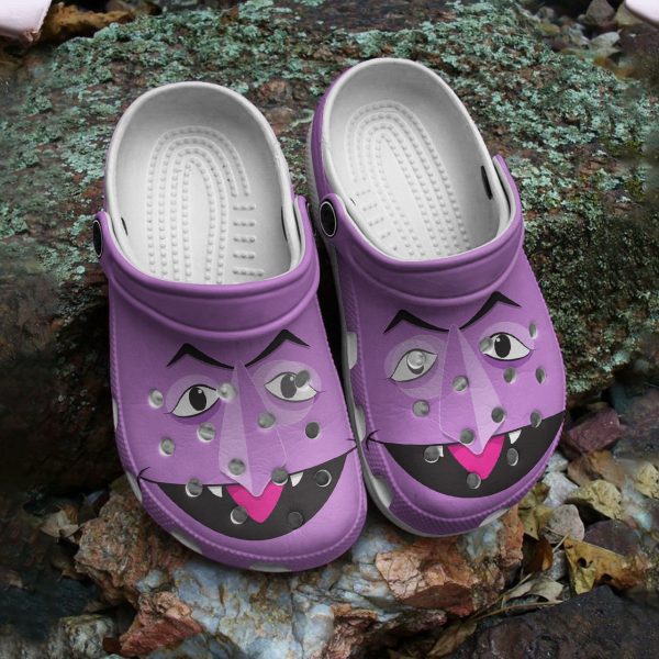 GAD0401209 Count von Count ads7, Exclusive Design Of Crocs The Muppet Count Von Count Purple Clogs, Creative Idea For Daily Footwear, Adult, Exclusive, Kids, Purple