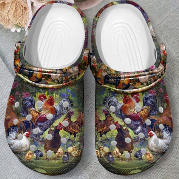 GAD1905108 ads10, Lightweight Non-slip And Colorful Chicken Family In the Forest Art Crocs, Order Now for a Special Discount!, Colorful, Non-slip
