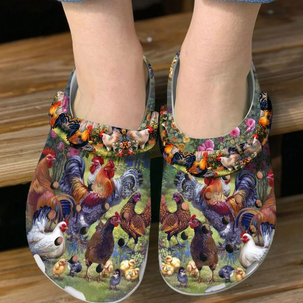 GAD1905108 ads2, Lightweight Non-slip And Colorful Chicken Family In the Forest Art Crocs, Order Now for a Special Discount!, Colorful, Non-slip