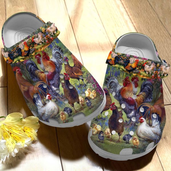 GAD1905108 ads4, Lightweight Non-slip And Colorful Chicken Family In the Forest Art Crocs, Order Now for a Special Discount!, Colorful, Non-slip