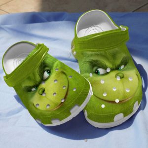 GAD2108101 ads1 600×600 1, Adult’s UnIsex Lightweight Grinch Face Green Crocs, Fun And Safe For Outdoor Play, Adult, Green, Outdoor, Unisex