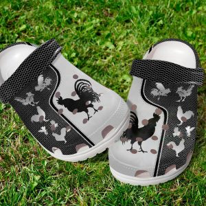 GAD2407111 ads2 scaled 1, Special Classic And Non-slip Mexican Rooster Black And White Crocs, Perfect For Outdoor Play!, Classic, Non-slip, Special