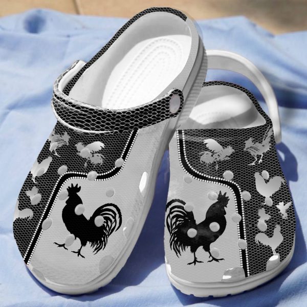 GAD2407111 ads4, Special Classic And Non-slip Mexican Rooster Black And White Crocs, Perfect For Outdoor Play!, Classic, Non-slip, Special