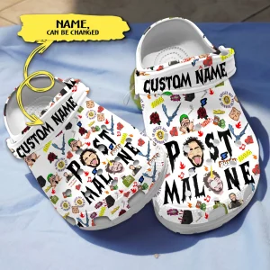 GAL1507306.jpg 2 jpg, Durable Breathable And Water-Resistant Post Malone Music With Custom Name On The White Crocs, Fast Shipping!, Breathable, Durable, Water-Resistant, White