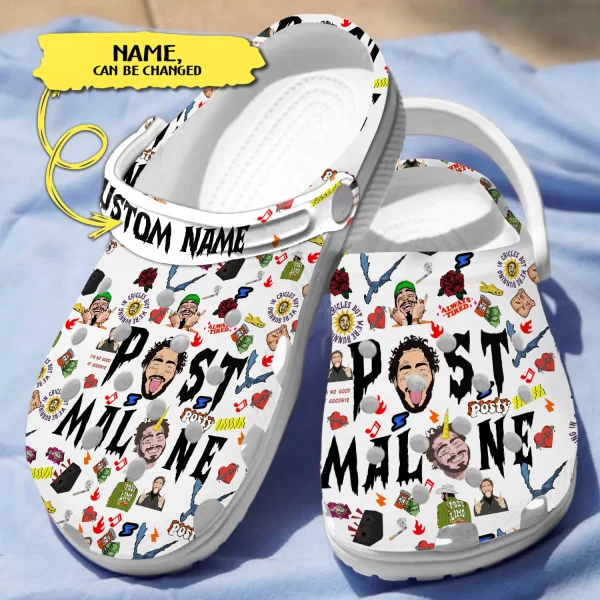 GAL1507306.jpg 4 jpg, Durable Breathable And Water-Resistant Post Malone Music With Custom Name On The White Crocs, Fast Shipping!, Breathable, Durable, Water-Resistant, White