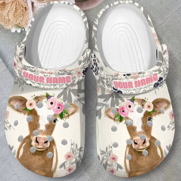 GAP2908303 mockup 03 jpg, Water-proof Farm Floral Daily Cattle Customized Crocs, Water-proof