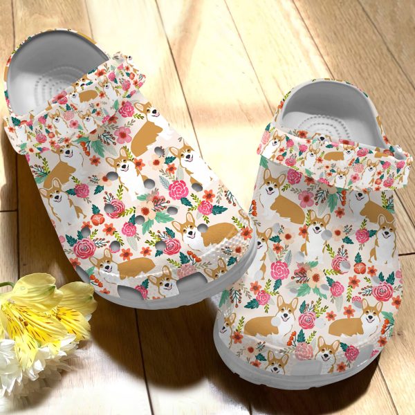 GAT0306102ch ads 3, Make Your Life Colorful, Safety And Good-looking Floral Corgy Crocs, Fast Shipping!, Colorful, Good-looking, Safety