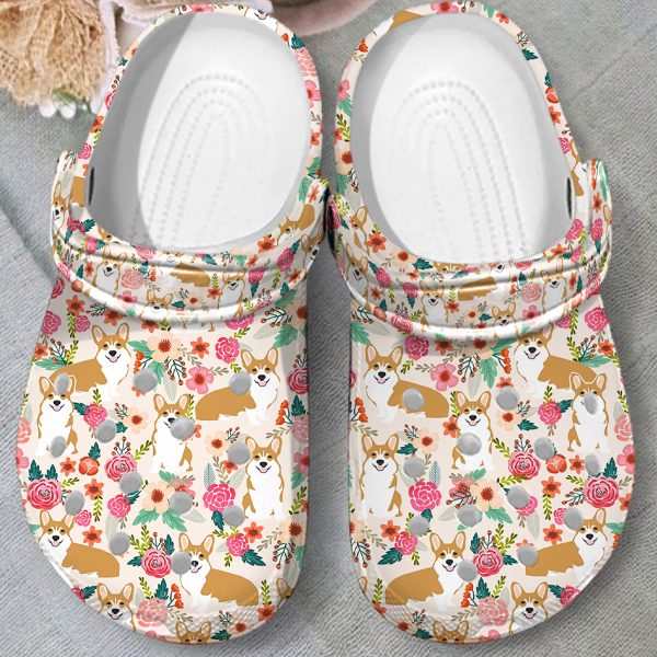GAT0306102ch ads 8, Make Your Life Colorful, Safety And Good-looking Floral Corgy Crocs, Fast Shipping!, Colorful, Good-looking, Safety