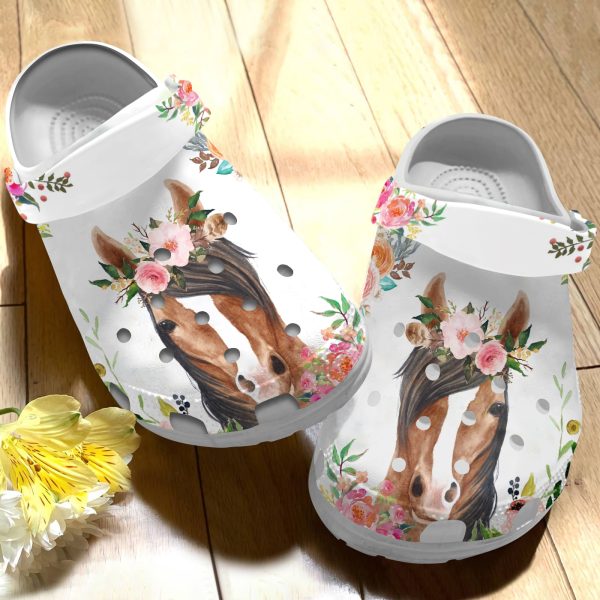 GAT0806104ch ads 3, Horse Wearing Flower Crown Crocs For Men And Women, Order Now For A Special Discount, Special