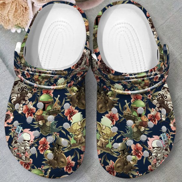 GAT1008107ch ads 2, New Floral Star Wars Pattern Crocs Easy to Wear and Provide A Secure Fit, New
