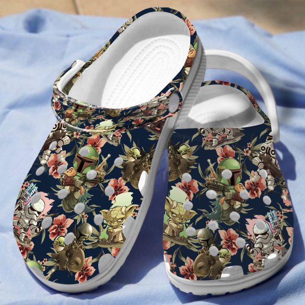 GAT1008107ch ads 3, New Floral Star Wars Pattern Crocs Easy to Wear and Provide A Secure Fit, New