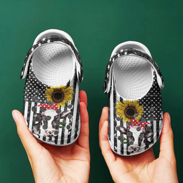 GAT1012101 ads 9, Pretty Sunflower Cow Crocs And Breathable Crocs, Breathable, Pretty