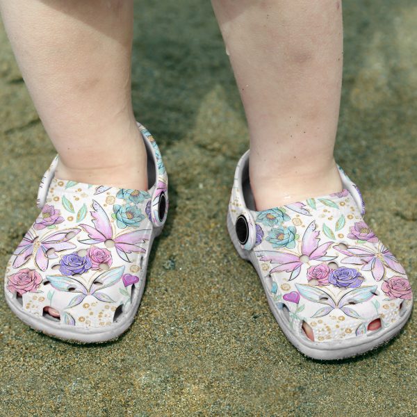 GAT2809104ch ads 6, Floral Beautiful Flower And Butterfly Crocs, Beautiful