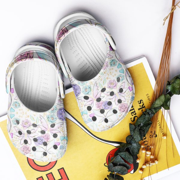 GAT2809104ch ads 9, Floral Beautiful Flower And Butterfly Crocs, Beautiful