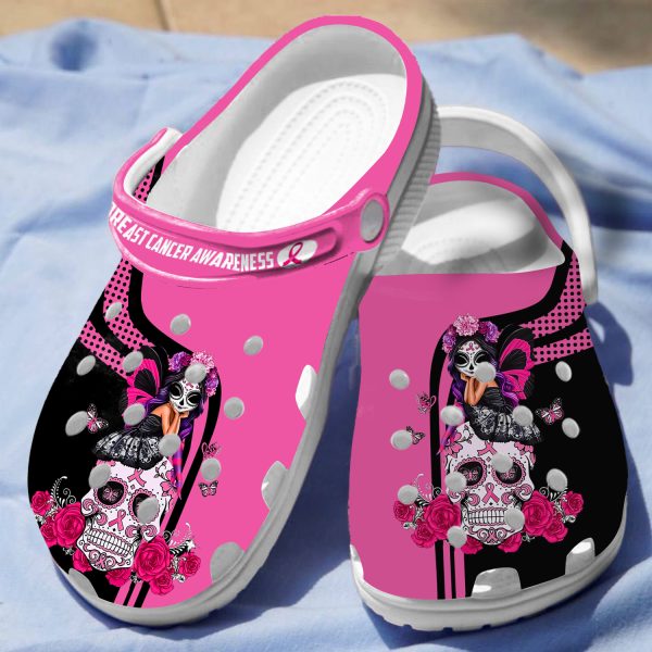 GAT2909102ch ads 3, Safety and Soft Breast Cancer Awareness Butterfly Girl Crocs, Safety, Soft