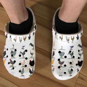 GAU1903101 ADS2, Breathable Lightweight And Non-slip Chicken Breeds Collection On The White Crocs, Order Now for a Special Discount!, Breathable, Non-slip, White