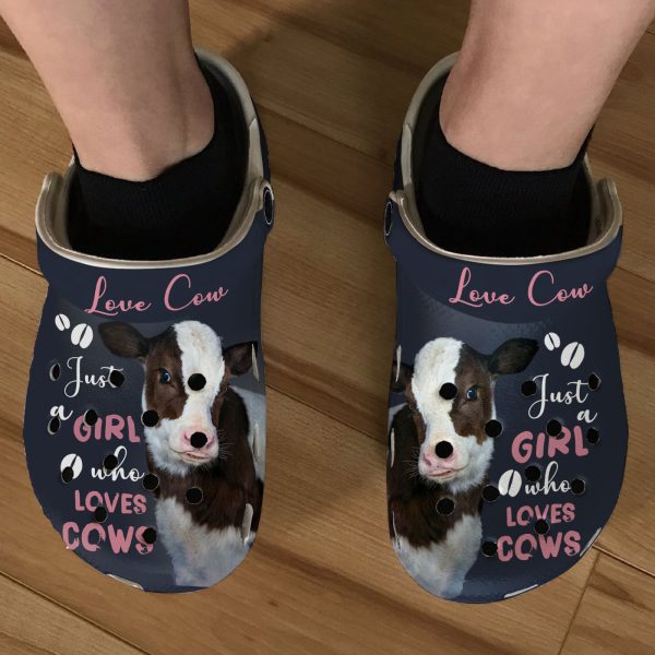 GAY2604103 ads3, Amazing 3d Printed Just A Girl Who Loves Cows Crocs, 3d Printed