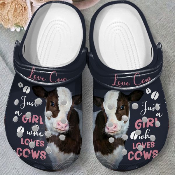 GAY2604103 ads8, Amazing 3d Printed Just A Girl Who Loves Cows Crocs, 3d Printed