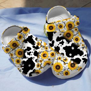GCB2804206ch 9, Cow Sunflowers Crocs and Breathable Crocs For Adult, Adult, Breathable