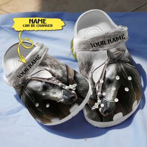 GCD0107201custom chay ads, Personalized And Beautiful White Horse Crocs, Order Now For A Special Discount, Beautiful, Personalized