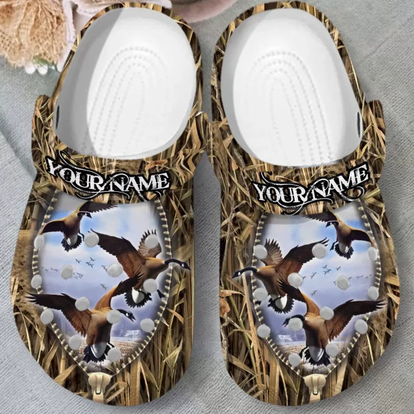 GCP2308301 mockup 03 jpg, New Design Customized And Classic Canada Gooses Hunting In The Sky Crocs, Fast Shipping!, Classic, Customized, New Design