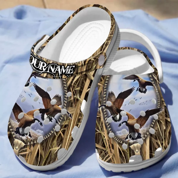 GCP2308301 mockup 04 jpg, New Design Customized And Classic Canada Gooses Hunting In The Sky Crocs, Fast Shipping!, Classic, Customized, New Design