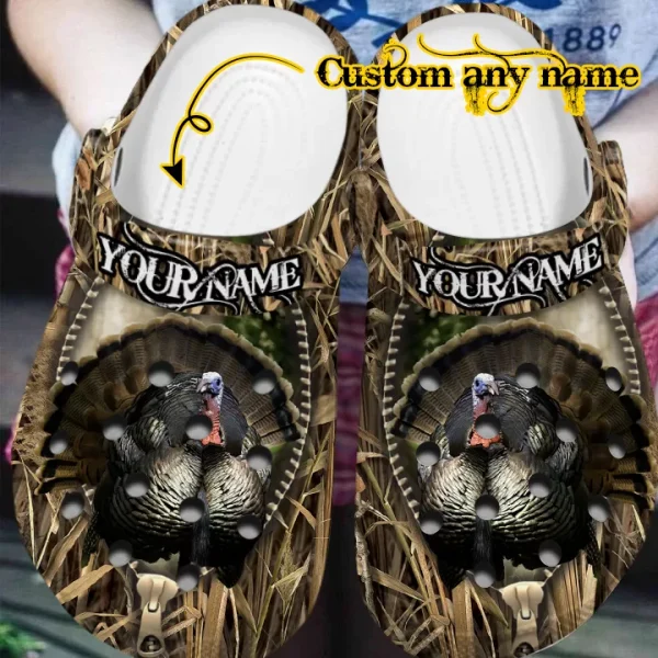 GCP2308302 mockup jpg, Lightweight Non-slip And Durable Wild Turkey Hunting With Custom Name Crocs, Easy to Buy!, Durable, Non-slip