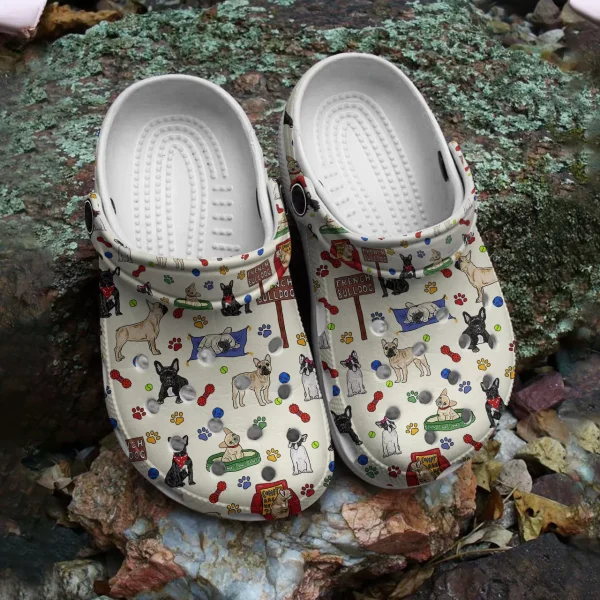 GCQ2806308custom mk5 jpg, New Design Lightweight And Non-slip Beautiful French Bulldog On The White Crocs, Order Now for a Special Discount!, New Design, Non-slip, White