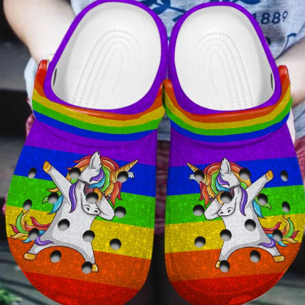 GCS0106103 ads10, Adult’s Classic Unicorn Rainbow Crocs, Perfect For Outdoor Activities, Adult, Classic