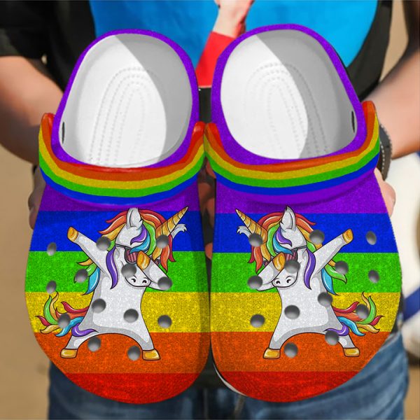 GCS0106103 ads3, Adult’s Classic Unicorn Rainbow Crocs, Perfect For Outdoor Activities, Adult, Classic