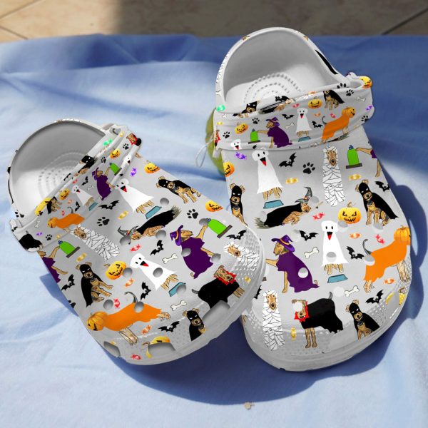 GCS1007102ch ads1, Make Your Life Colorful, Lightweight And Non-slip Airedale Terrier Halloween On The Grey Crocs, Order Now for a Special Discount!, Colorful, Grey, Non-slip