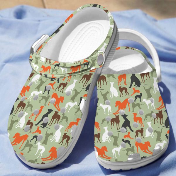 GCS1406105 ads9, New Classic And Lightweight Grey Hound Camo On The Light Green Crocs, Quick Delivery Available!, Classic, Green, New
